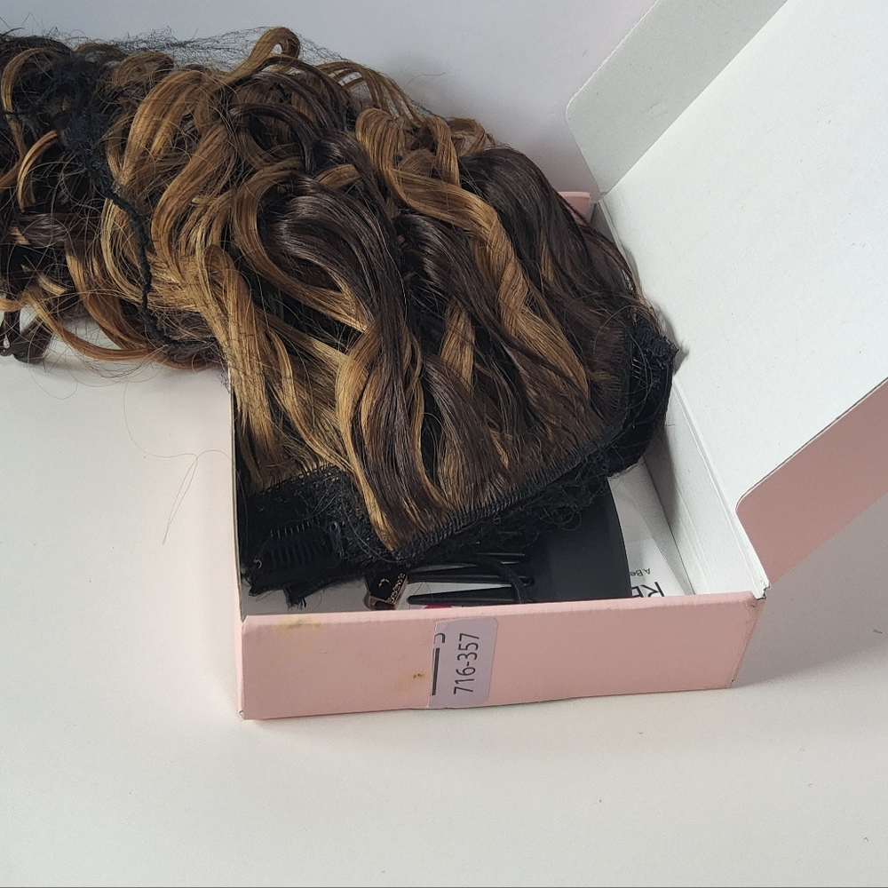 Curly Hair Extensions, 4PCS 16 inch Clip in Hair Extensions Lace Weft Short - Picture 4 of 5